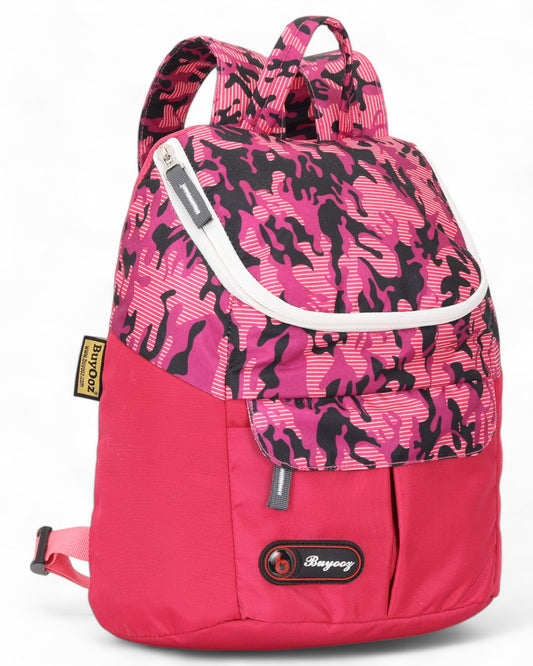 Buyooz Women Pink & White Graphic Daypack