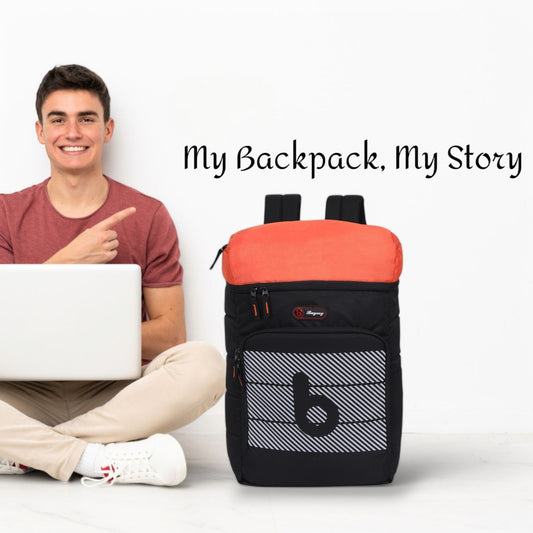 Buyooz Carry Laptop Backpack for Men Women Sleek 15.6-inch Laptop Bag 32L Orange