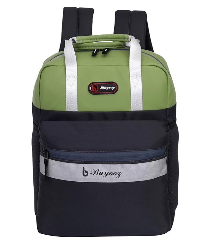 Buyooz 22L Medium Vegan Leather Laptop Backpack (Up to 15.6 Inch) - Water-Resistant, Rainproof Zippers, Sustainable,