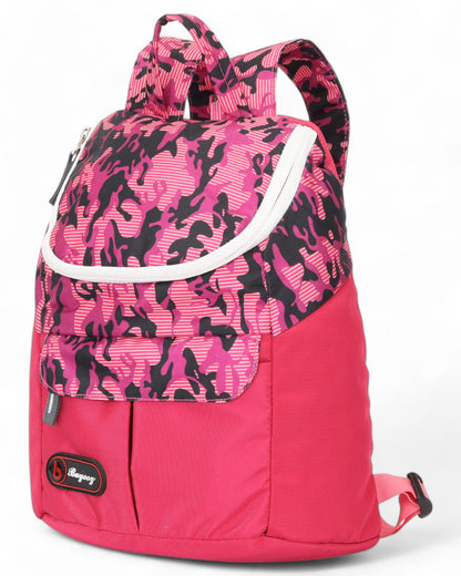 Buyooz Women Pink & White Graphic Daypack