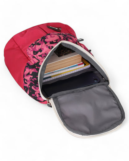 Buyooz Women Pink & White Graphic Daypack