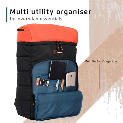 Buyooz Carry Laptop Backpack for Men Women Sleek 15.6-inch Laptop Bag 32L Orange